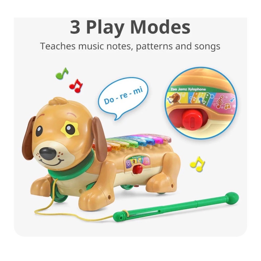 VTech Zoo Jamz Doggy Xylophone Kids One Size Multicolor‎ Musical Pull Toy Puppy